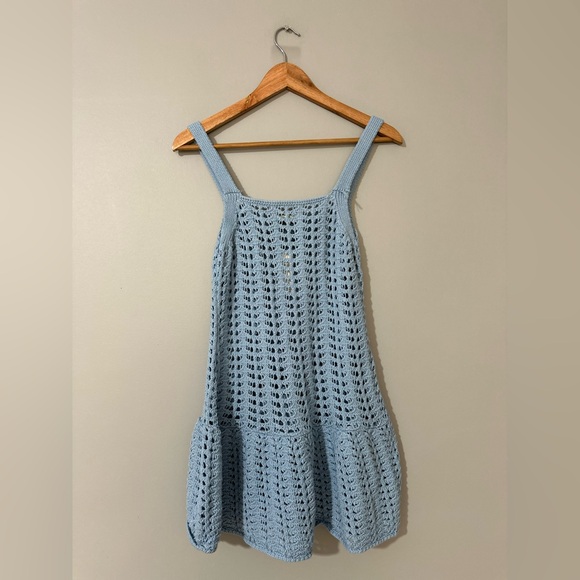 Anthropologie Celandine Blue Crochet Swim Cover-Up - Picture 8 of 10